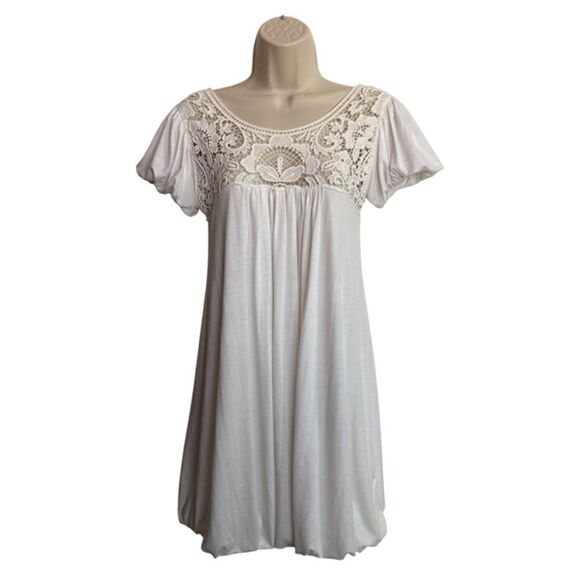 Toska Off White Lace Bubble dress l Size L - Picture 2 of 8